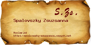 Spalovszky Zsuzsanna névjegykártya